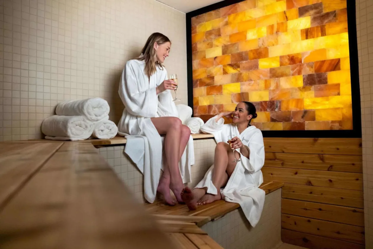 The Abbey Resort two women in salt room